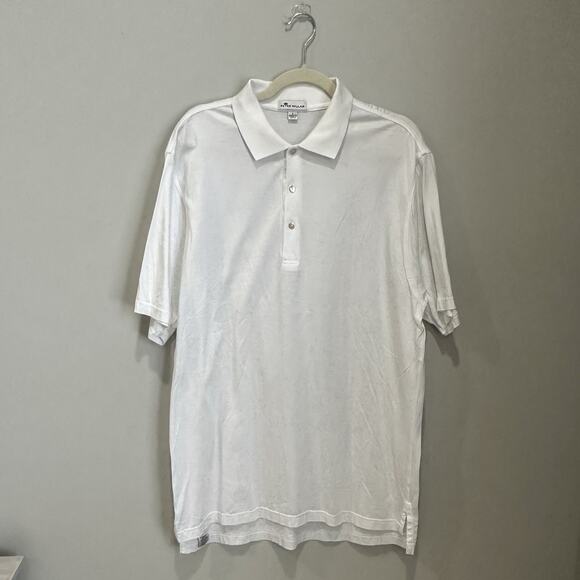 Peter Millar Polo Golf Shirt Mens Large Performance White L - Picture 1 of 5